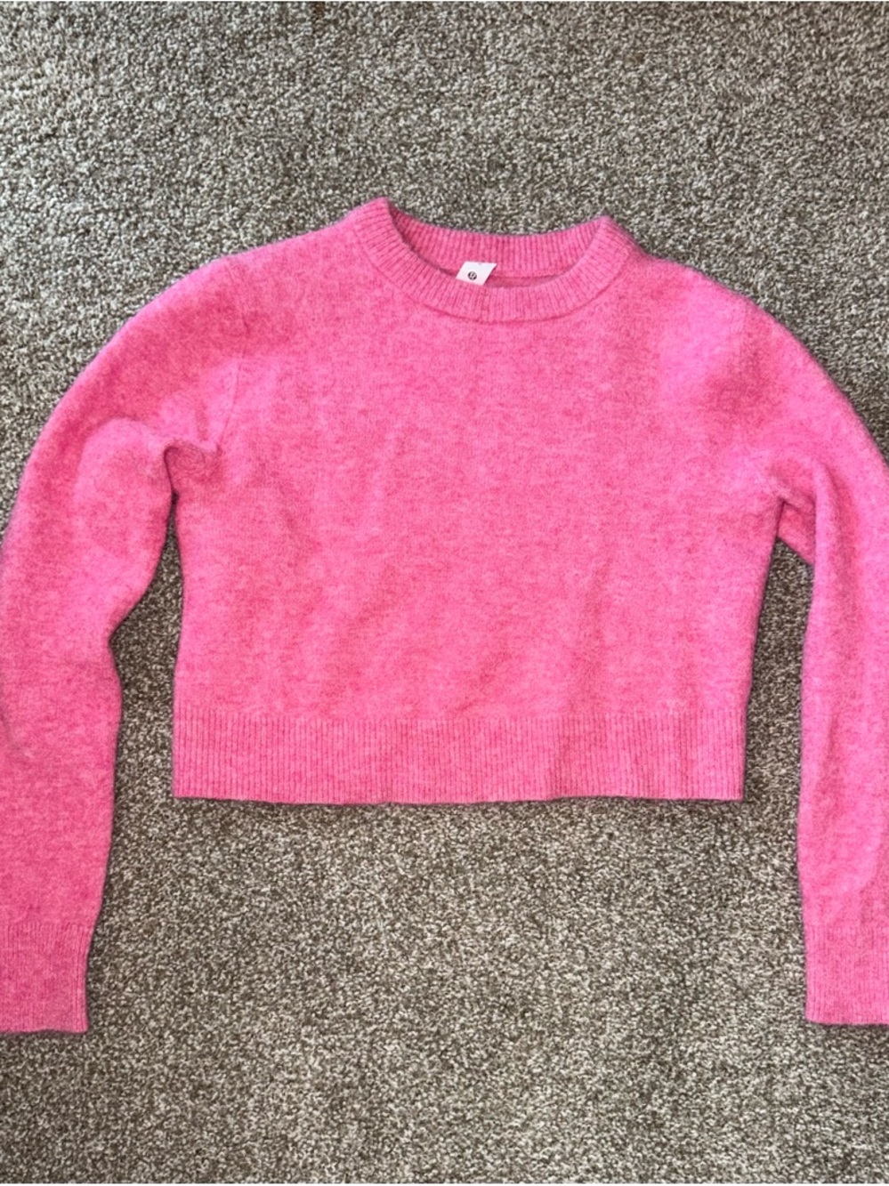 Lululemon Alpaca Wool Blend Cropped Sweater Pink Size Medium